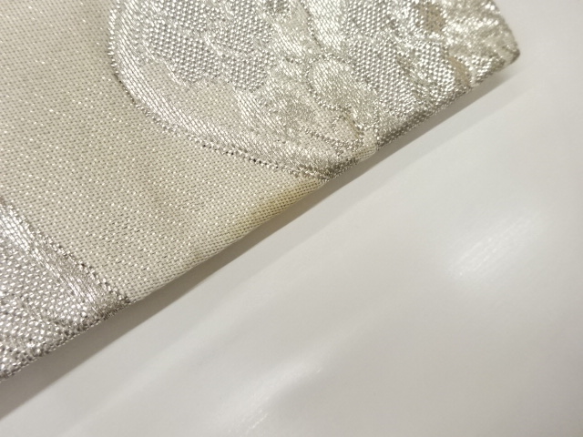  束ね熨斗に牡丹・鴛鴦・亀甲模様織出し丸帯